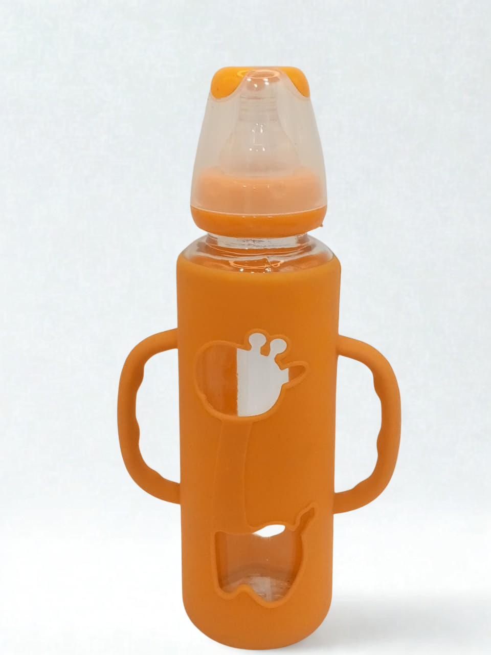 Baby Feeding Bottle Wide Neck & Orange Silicone Cover Baby Shaark