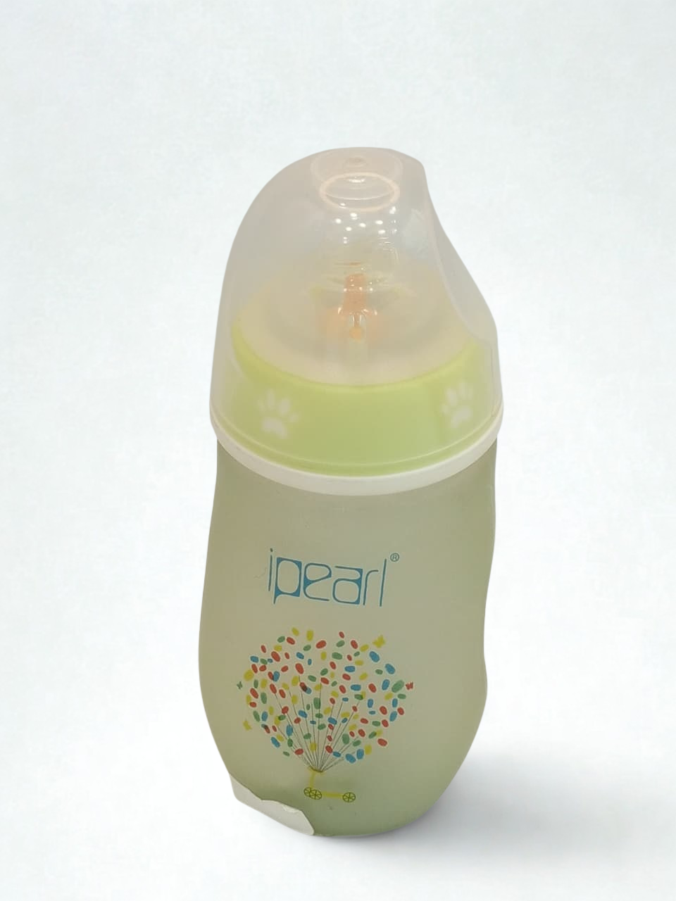 Baby Glass Feeder Bottle Green Pearl Imported with Silicone Cover Baby Shaark