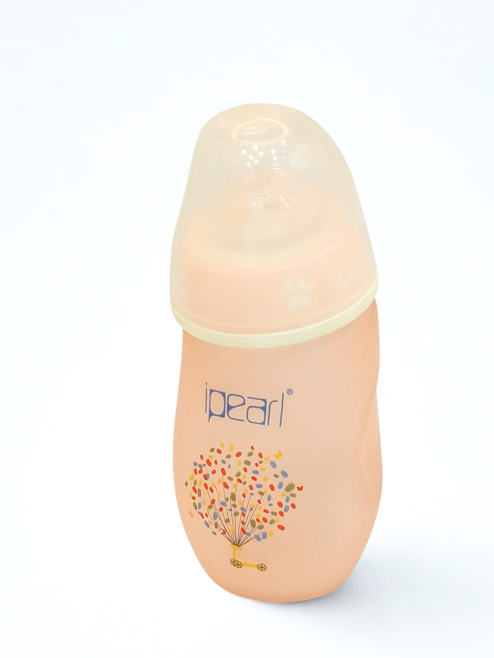 Baby Glass Feeder Bottle Pink Pearl Imported with Silicone Cover Baby Shaark