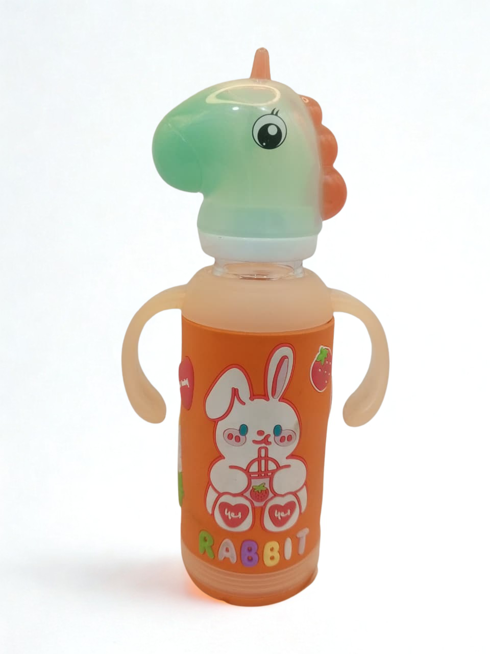 Baby Feeder Bottle Imported with Unique Horse Cap and Orange Silicone Cover Baby Shaark