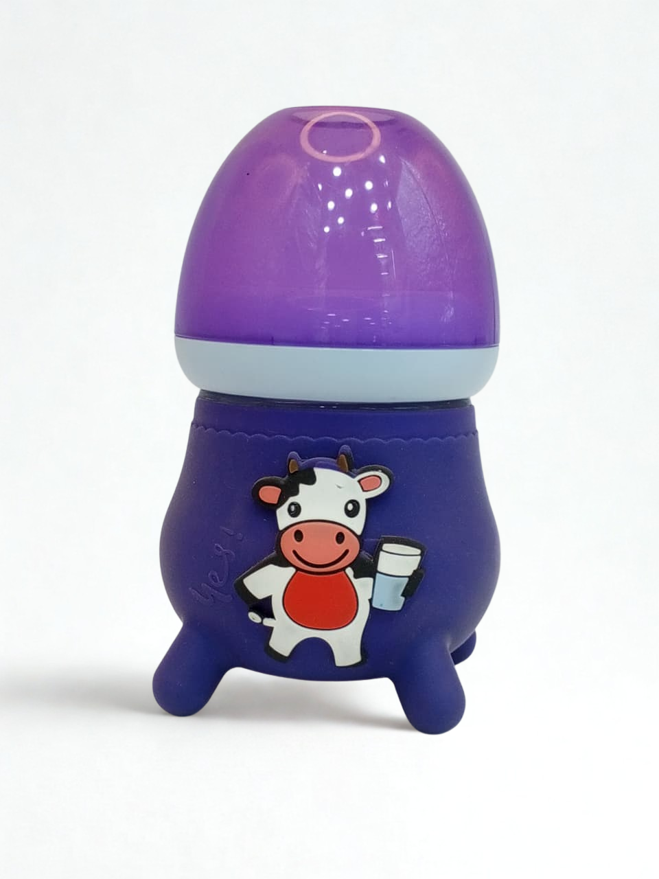 Newborn Baby Glass Feeder Bottle Imported Navy Blue Cap & Silicone Cover 120ML. Baby Shaark