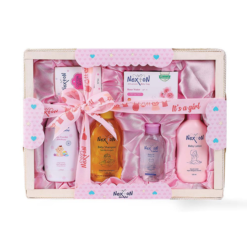 Nexton Baby Gift Set – Pink Edition (6-in-1 Newborn Care Box) Baby Shaark