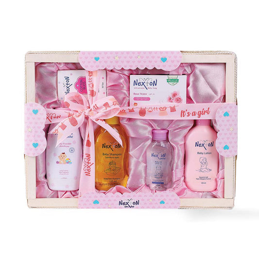 Nexton Baby Gift Set – Pink Edition (6-in-1 Newborn Care Box)