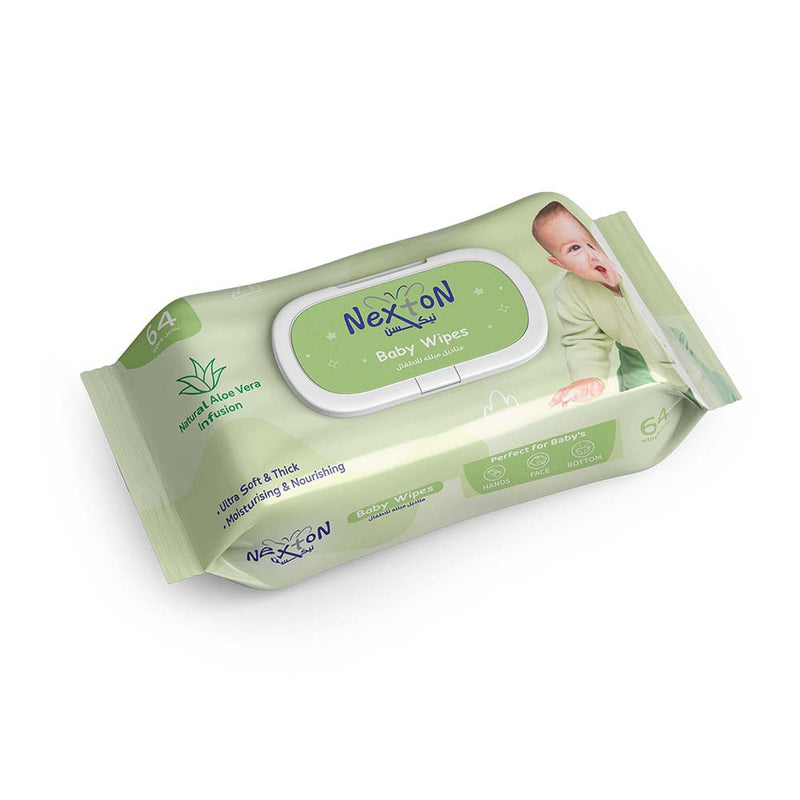 Nexton Baby Wipes (Aloe vera) 64 pcs Baby Shaark