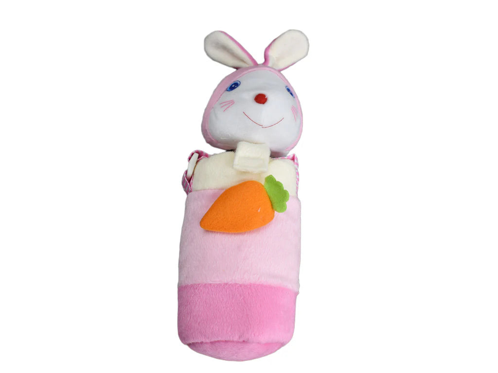 Soft Plush Pink Bunny Feeder Cover Baby Shaark