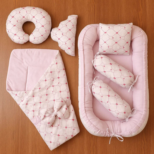 Velvet - 7 Pieces - Bedding Bed -Pink