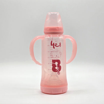 YES Baby Feeders Glass Bottle 220ml Imported with handles & Cap for Kids Baby Shaark